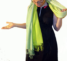 ombre pashmina in light greens