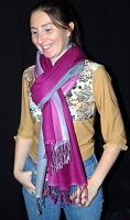70% pashmina/30% silk fullsize shawl with ombre two-tone dying; $95 plus $7.50 for ombre