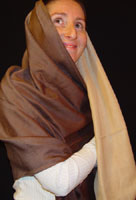 70% pashmina/30% silk fullsize shawl with ombre two-tone dying; $95 plus $7.50 for jacquard