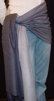 70% pashmina/30% silk fullsize shawl with ombre two-tone dying; $95 plus $7.50 for ombre