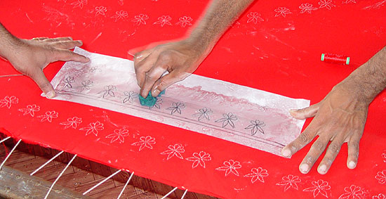 Marking the design on the piece