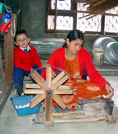 Saraswati making pashmina bullets.